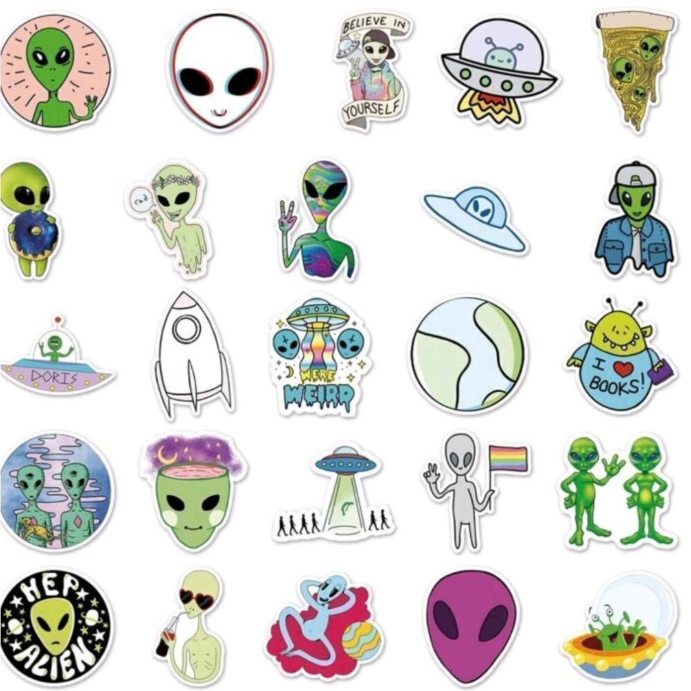 Colorful Alien 👽 Stickers - Picture 3 of 5